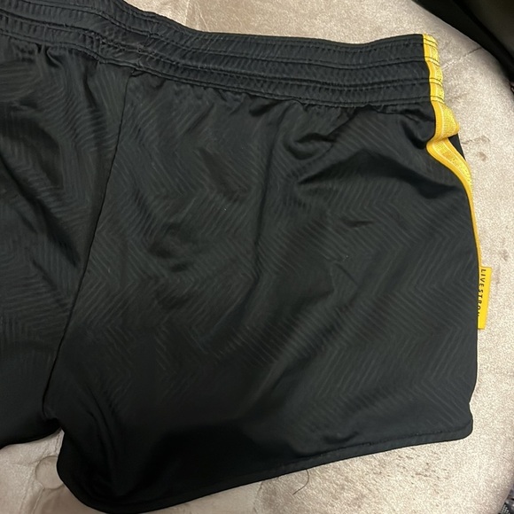 Nike dry fit shorts in black and gold. Live strong logo. - Picture 4 of 10